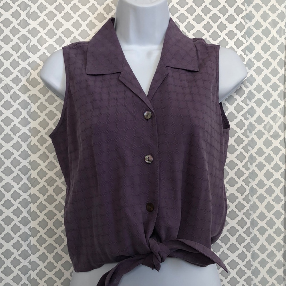 Tommy Bahama silk tie front top, small